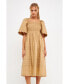 ფოტო #3 პროდუქტის Women's Scallop Detail Midi Dress