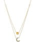 Фото #1 товара Macy's diamond Star & Moon Layered Pendant Necklace (1/20 ct. t.w.) in 14k Gold-Plated Sterling Silver, 17" + 1" extender