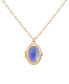 Фото #1 товара GUESS gold-Tone Removable Stone Oval Locket Pendant Necklace, 18" + 3" extender