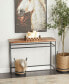 Metal Rustic Console Table with Brown Wood Top, 48" x 16" x 30"