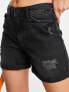 Фото #7 товара Noisy May denim mom shorts in black