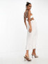 Фото #6 товара ASOS DESIGN washed multi strap cut out midi dress in white