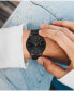 ფოტო #5 პროდუქტის Men's Black Stainless Steel Mesh Bracelet Watch 43mm