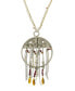 by 1928 Round Adorned Center Necklace with Tassel Chain and Crystals