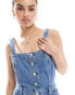 Levi's Drea sleeveless denim jumpsuit in mid blue