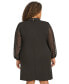 ფოტო #2 პროდუქტის Plus Size Layered-Look Shift Dress