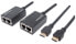 Фото #1 товара Manhattan 1080p HDMI over Ethernet Extender with Integrated Cables - Distances up to 30m with 2x Cat5e or Cat6 Ethernet Cables (not included) - Black - Three Year Warranty - Blister - Network transmitter & receiver - 30 m - Wired - Black