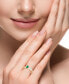 ფოტო #3 პროდუქტის EFFY® Emerald (3/8 ct. t.w.) & Diamond (1/3 ct. t.w.) Cuff Ring in 14k Gold