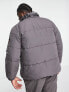 ellesse plus puffer jacket with branding in grey