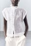 Фото #3 товара Рубашка из 100% ткани рами с воланами — zw collection ZARA
