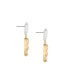 ფოტო #2 პროდუქტის Rainbow Glass Nugget and Imitation Pearl 18K Gold Plated Earrings