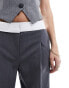 Фото #4 товара Miss Selfridge fold over waistband trouser in grey