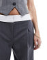 Фото #2 товара Miss Selfridge fold over waistband trouser in grey