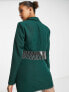 Saint Genies tailored blazer co-ord with embellishment trim in emerald green