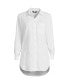 Фото #1 товара Women's Tall Linen Roll Sleeve Over d Relaxed Tunic Top