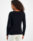 Фото #2 товара Women's Cable Knit Cotton Boat Neck Sweater