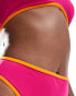 Фото #2 товара ASOS DESIGN contrast binding high leg high waist bikini bottom in pink