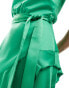 Style Cheat halterneck ruffle midi dress in green