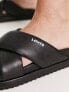Фото #3 товара Levi's Lydia PU crossover sandal in black with logo