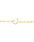 Paperclip Link 16" Chain Necklace with Interlocking Circle clasp in 18k Gold-Plated Sterling Silver