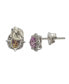 Фото #2 товара Pink Sapphire & Lab-Grown White Sapphire Halo Stud Earrings in Sterling Silver by Suzy Levian