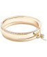 Gold-Tone 3-Pc. Set Pavé Bangle Bracelets CRYSTAL WH - фото #1