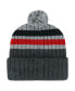 Фото #2 товара Men's Gray Chicago Blackhawks Stack Patch Cuffed Knit Hat with Pom
