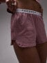 Topshop branded jersey pyjama short set in mauve