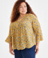 Plus Size 3/4-Sleeve Pintuck Top, Created for Macy's