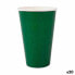Set of glasses Algon Disposable Cardboard Green 10 Pieces 350 ml (20 Units)