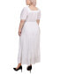 Фото #5 товара Plus Size Short Sleeve Tiered Midi Dress