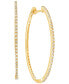 ფოტო #1 პროდუქტის Diamond Medium Skinny Hoop Earrings (1/5 ct. t.w.) in 10k Gold, 1.3"