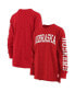ფოტო #1 პროდუქტის Women's Heathered Scarlet Nebraska Huskers Two-Hit Canyon Long Sleeve T-shirt