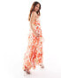 Forever New one shoulder ruffle maxi dress in poppy print Mohnblumen-Print in Rot, 40 - фото #4