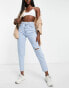 Levi's high waisted mom jeans in light wash blue