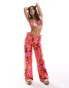 Фото #1 товара Mango X Siedres printed flower co-ord jeans in pink