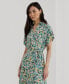 ფოტო #3 პროდუქტის Women's Floral Belted Crepe Dress