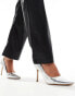 SEQWL pointed court shoes with stiletto heel in silver