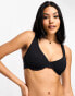 ASOS DESIGN Fuller Bust Marina nylon blend smoothing underwire bra in black Черный, EU 80 E - фото #4