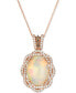 Neopolitan Opal (4-1/2 ct. t.w.) & Diamond (3/4 ct. t.w.) Braided Halo 18" Pendant Necklace in 14k Rose Gold