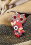 Charming leatherette brooch White owl