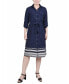 ფოტო #1 პროდუქტის Petite 3/4 Roll Tab Sleeve Belted Shirtdress