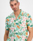 ფოტო #3 პროდუქტის Men's Short Sleeve Palm Print Camp Shirt