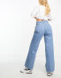 ASOS DESIGN Hourglass wide leg dad jeans in mid blue