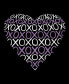 ფოტო #3 პროდუქტის Women's Long Sleeve Word Art XOXO Heart T-shirt