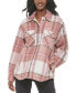 Фото #1 товара Women's Plaid Buttoned Zip-Front Shacket