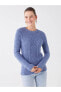 Фото #7 товара Трикотажный свитер LC WAIKIKI Basic с ажурным узором рубашки велосипедного воротника для женщин