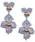 ფოტო #1 პროდუქტის Gold-Tone Beaded 3D Openwork Flower Double Drop Earrings