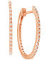 ფოტო #1 პროდუქტის Diamond Small Skinny Hoop Earrings (1/10 ct. t.w.) in 10k Rose Gold, 0.75"