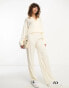 4th & Reckless satin boxy shirt co-ord in cream jacquard